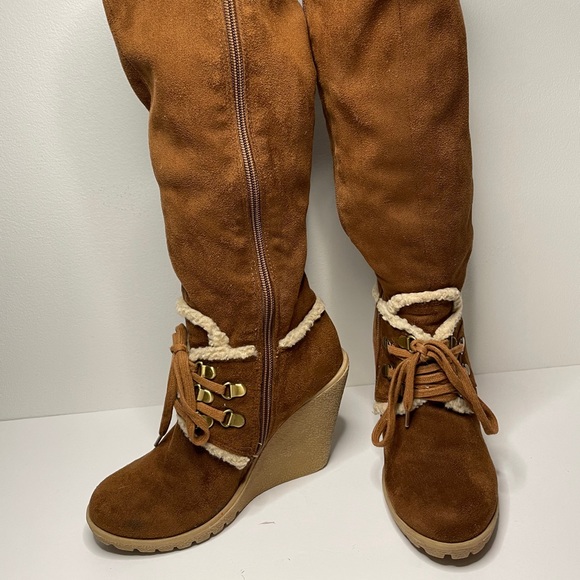 Snow Bunny Knee High Boots with Shearling - Picture 2 of 4